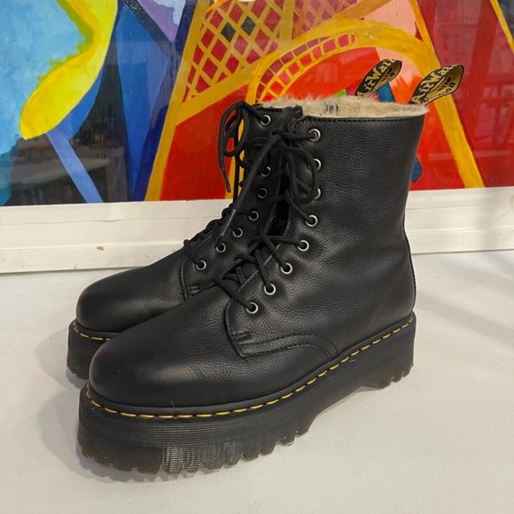 DR. MARTENS Shoes - DR. MARTENS Jadon Boot Leather Faux fur lined Platforms